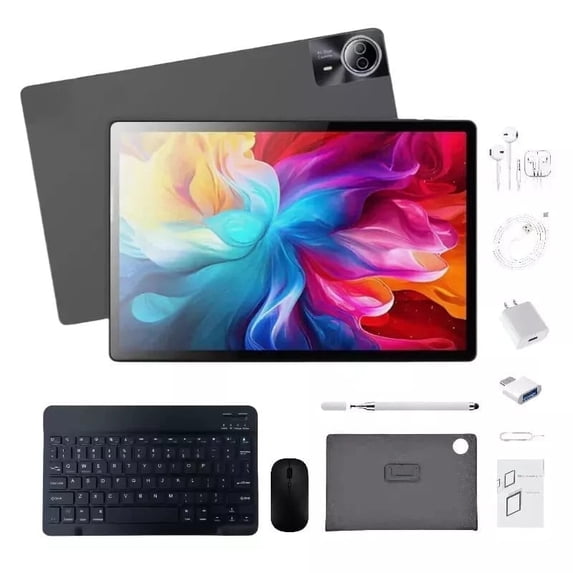 Weiboer Black 14 in Android 14 tablet 16GB RAM 1TB ROM Deca-core UHD display with keyboard and mouse