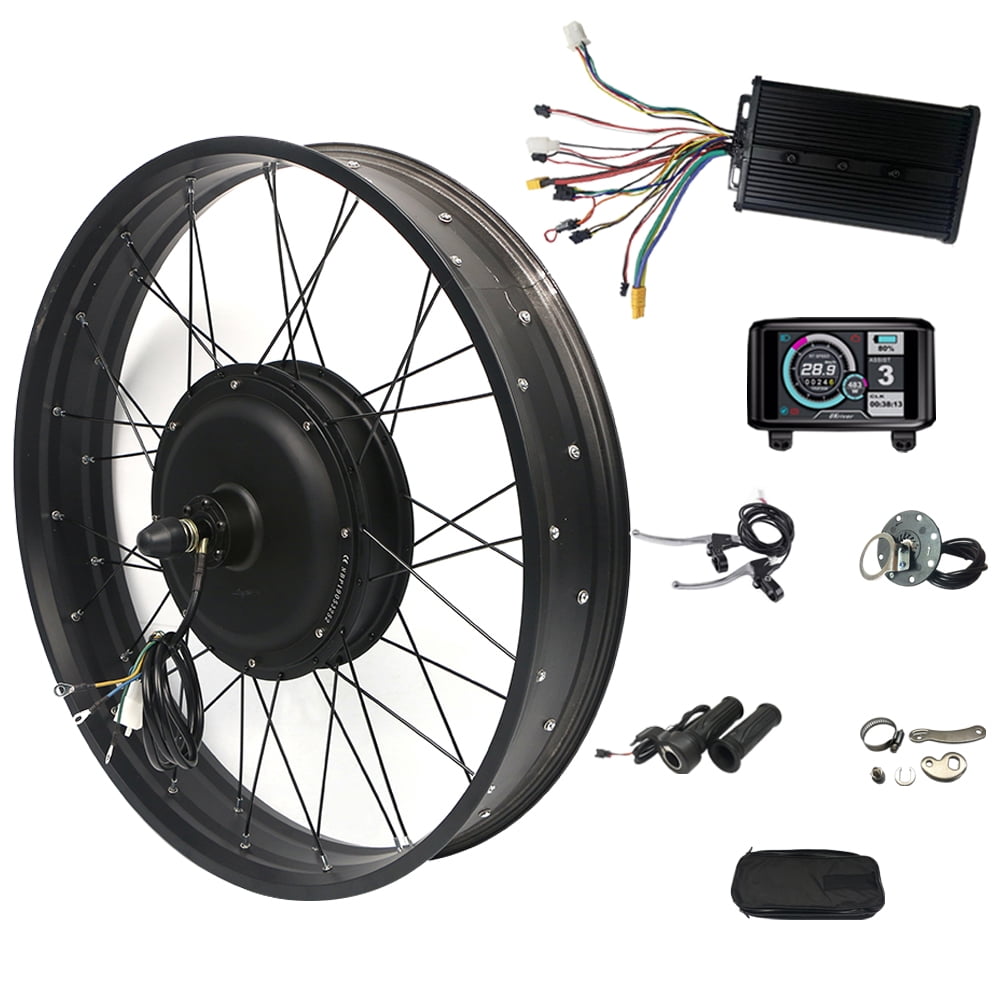 170mm Dropout 20*4.0inch 72V 2000WFatTireEbikeKitwith 45A Dual Hall Controller and UKC1 Display