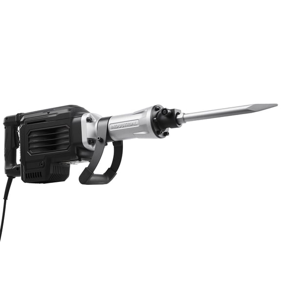Powerful 2800W Electric Demolition Jack Hammer Kit - Includes 3 Chisels, Clay Spade, Case & Gloves for Concrete, Brick, Tile Breaking
