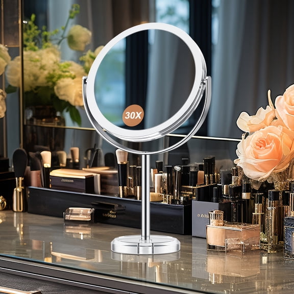 Powerful 30X Magnification Makeup Mirror, Dual-Sided 1X/30X Magnifying Vanity Mirror, 360 Rotating Acrylic Travel Mirror With Detachable Design, Perfect For Precision Makeup And Gift Giving