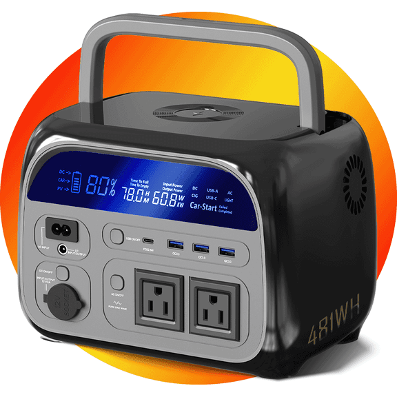 Powerful 400W/500W/600W Portable Power Station - 481Wh/500Wh Backup Power for Home, Perfect for Natural Disasters and Power Outages