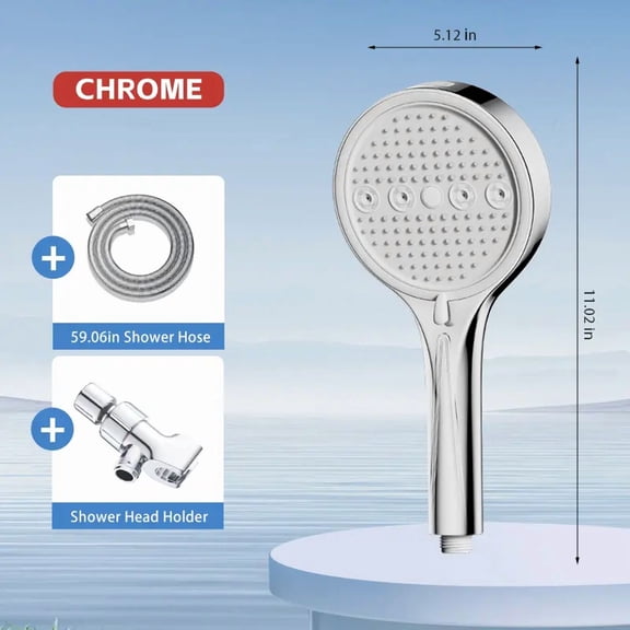 Powerful 6-Mode Handheld Shower Head High Pressure Water Spray with Rainfall Massage Pulse Spray Hybrid Bubble Patterns Premium ABS Material Wall Mount Showerhead Modern Bathroom Upgrade Ideal