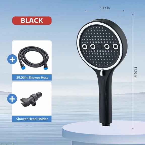 Powerful 6-Mode Handheld Shower Head High Pressure Water Spray with Rainfall Massage Pulse Spray Hybrid Bubble Patterns Premium ABS Material Wall Mount Showerhead Modern Bathroom Upgrade Ideal