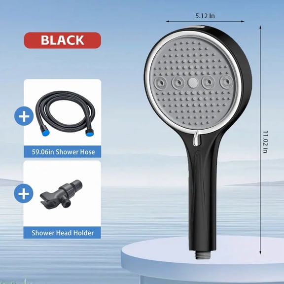 Powerful 6-Mode Handheld Shower Head High Pressure Water Spray with Rainfall Massage Pulse Spray Hybrid Bubble Patterns Premium ABS Material Wall Mount Showerhead Modern Bathroom Upgrade Ideal