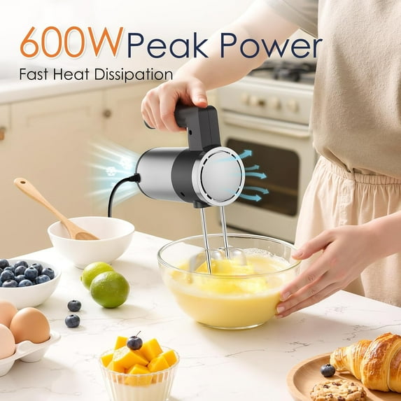 Powerful 600W Hand Mixer, 5-Speed Electric Held Mixer for Baking ...