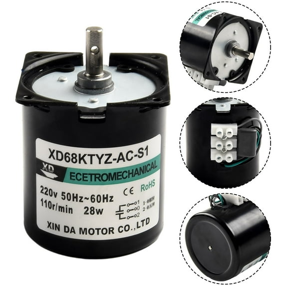 Powerful 68Ktyz Synchronous Gear Motor 2 5Rpm 110Rpm Suitable For Various Occasions Stage Equipment/Food Equipment