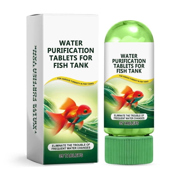 Powerful Aquarium Water Purification Tablet 35 PACK Portable Fish Tank Purifying Tablets for Freshwater and Saltwater