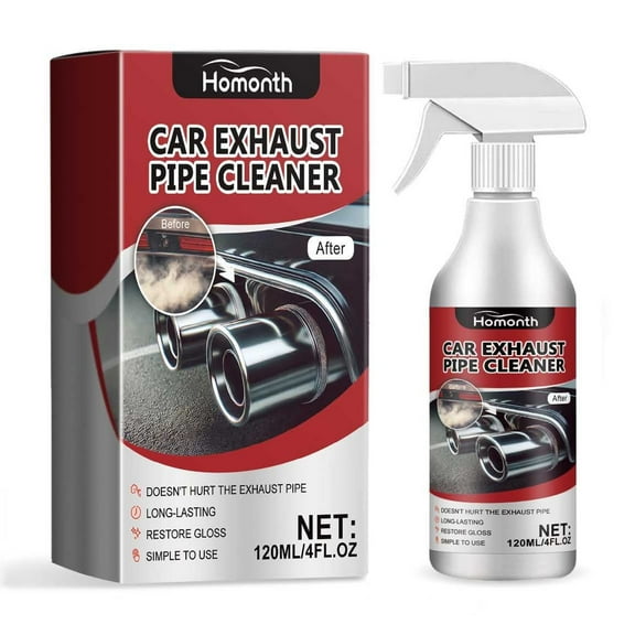 Powerful Automobile Exhaust Cleaner 120Ml Fast Cleaning No Rinse Spray For Exhaust Pipe Decontamination Rust Removal Cleaner For Car Maintenance Automotive Care Effective Descaling