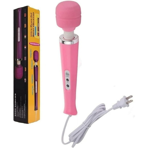 Powerful Big Handheld Electric Back Body Massager Vibrating for Woman Sports Recovery Muscle Aches Pain Shoulder Neck Leg Back Hand Foot Massage Tool (Pink Big Massager)