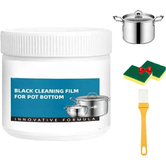 Powerful Burnt Residue Remover Paste For Cookware, Black Cleaning Film For Pot Bottom, Pot Cleaner For Bottom Of Pans, Stainless Steel Pot Cleaner, Suitable For Multiple Cookware Types. (1Sets)