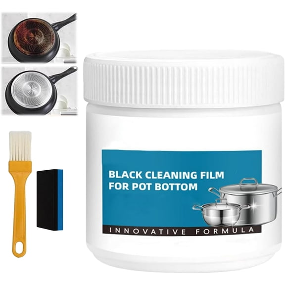 Powerful Burnt Residue Remover Paste for Cookware,Burnt Pans Cleaner,Pan Bottom Cleaners,Stainless Steel Cookware Cleaner for Burnt Pots and Pans,Pot Bottom Black Cleaner Film (1PC)