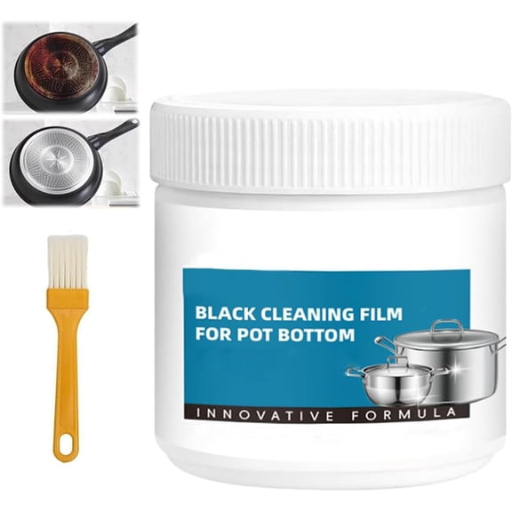 Powerful Burnt Residue Remover Paste for Cookware,Stainless Steel Burnt Pot Cleaner,Pot Bottom Black Cleaner Film,Multi-Purpose Kitchen Cleaner for Burnt Pots and Pans(1PC)