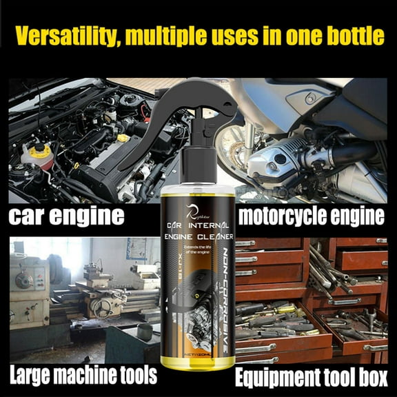 Powerful Car Engine Cleaner, Deep Penetrating Dirt Grime Remover Solution Improve Motor Performance Prevent Damage Eco Friendly Efficient Cleansing Agent for Vehicle Engine Daily Maintenance