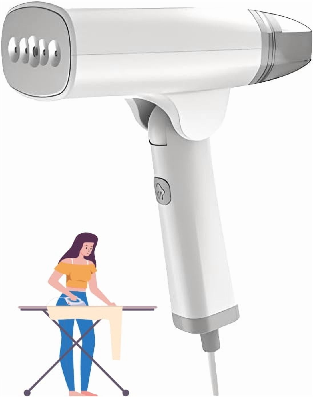 Powerful Compact Handheld Garment Steamer, Fast Heat-up 1300W Strong Penetrating Steam, Fast Wrinkle Travel Size Remover Portable Garment Steamer, 2-in-1 Horizontal & Vertical Use (White)