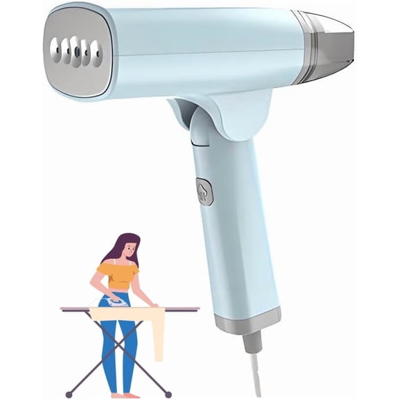 Powerful Compact Handheld Garment Steamer, Fast Heat-up 1300W Strong Penetrating Steam, Fast Wrinkle Travel Size Remover Portable Garment Steamer, 2-in-1 Horizontal & Vertical Use (Blue)