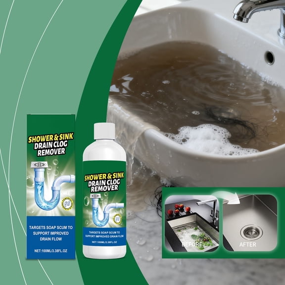 Powerful Drain Cleaner 100ml | Kitchen Sink Hair Grease Remover | Unclogs Pipes, Showers, Bathtubs | Fast Acting Sewer Maintenance Solution for PVC, Copper, Steel Systems