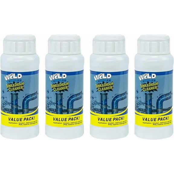 Powerful Drain Cleaner Powder Fast Foaming Pipe & Sink Cleaner for Kitchen, Bathroom, Toilet, Shower Safe for Pipes & Septic Systems