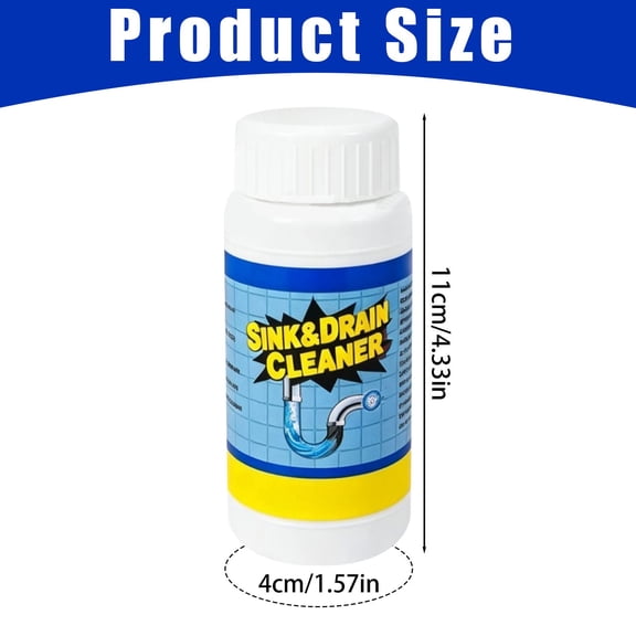 Powerful Drain Cleaning Powder, Kitchen and Bathroom Clog Remover with Quick Dissolving Formula