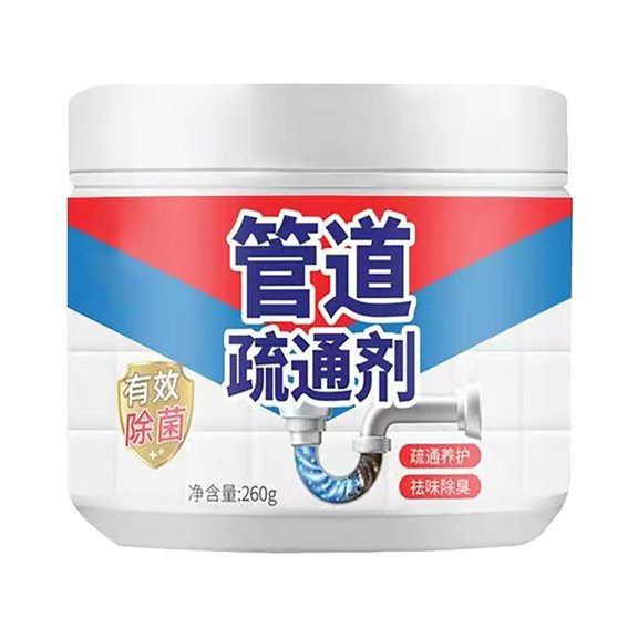 Powerful Drain Clog Remover Powder - Heavy Duty Pipe Unblocker for Kitchen Sink Toilet Shower, Fast Acting Chemical Cleaner Dissolves Hair Grease