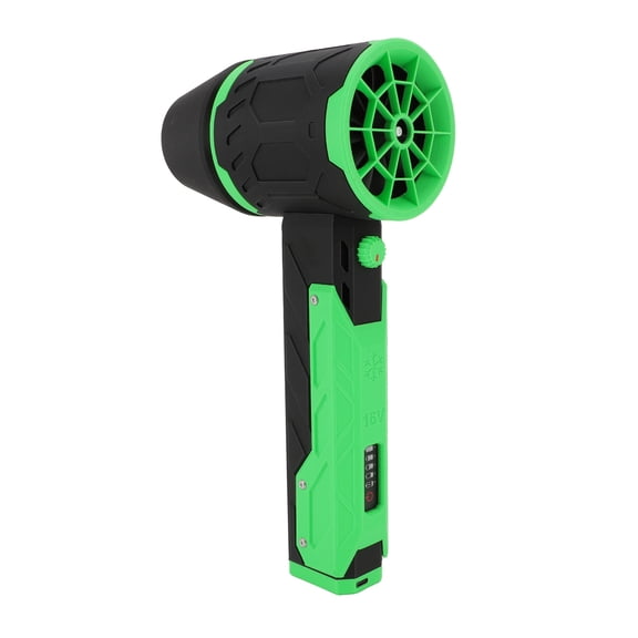 Powerful Electric Duster 180000RPM Jet Dry Blower 1400g Thrust 64mm Brushless Motor Compressed Air Car Dryer Portable Turbo Fan for Keyboard Computer Cleaning Black Green 14.17 in / 36 cm