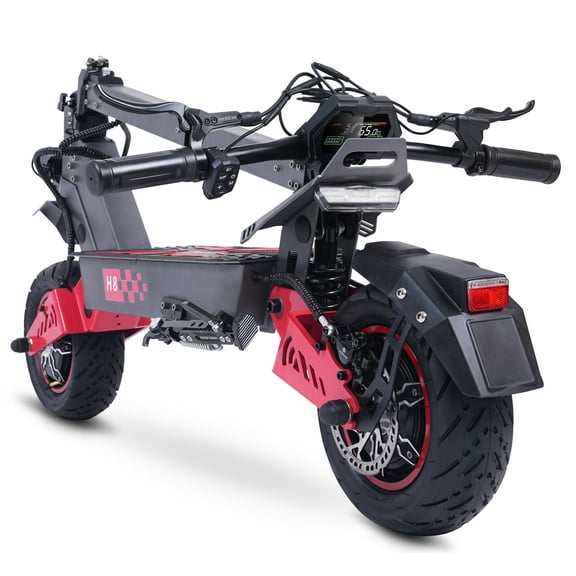 Powerful Electric Scooter for Adult, Dual Motor 3000W*2 , 11'' Off-road Tires, Max Speed 50mph, 50miles Range, Dual Hydraulic Disc Brake, Foldable eScooter