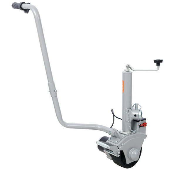 Powerful Electric Trailer Dolly with 5000lbs Towing Capacity and Silver Finish, 350W 12V Trailer Jockey Wheel with 22 Ft/min Moving Speed, Ideal for Moving Trailers and Boats