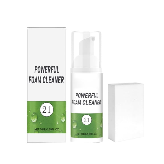 Powerful Foam Cleaner for Multi-Surface Cleaning, Deep Cleansing Formula, 50ml Bottle with Sponge Included