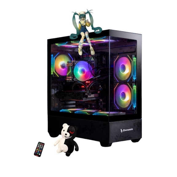Powerful Gaming PC Desktop – Intel i7-9700K, 16GB RAM, GTX 1660, 512GB SSD, 1TB HDD, 650W PSU, Wi-Fi 6, Bluetooth 5.4, Windows 11 Pro, ARGB Fans x9