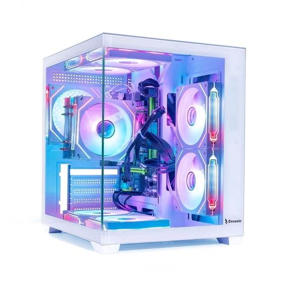 Gaming PC Desktop - Ryzen 5 5500, 16GB DDR4, RX580 8GB GDDR5,1TB SSD,WIFI6 BT5.4, Win11, RGB KB &Mouse, 8ARGB Fans,650W,Entry-Level 1080p Gaming Tower