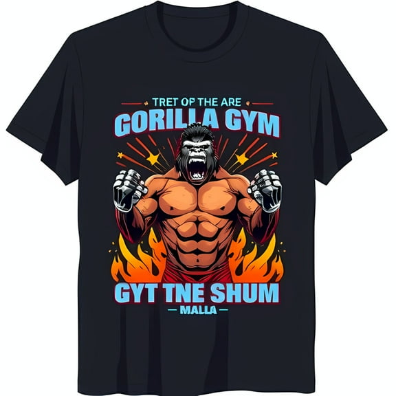 Powerful Gorilla in Fighting Stance T-Shirt Intense Gym Humor Tee