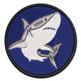 thumbnail image 1 of Powerful Great White Shark Applique Multi-Color Embroidered Iron-On Patch - 3 Inch Medium, 1 of 5