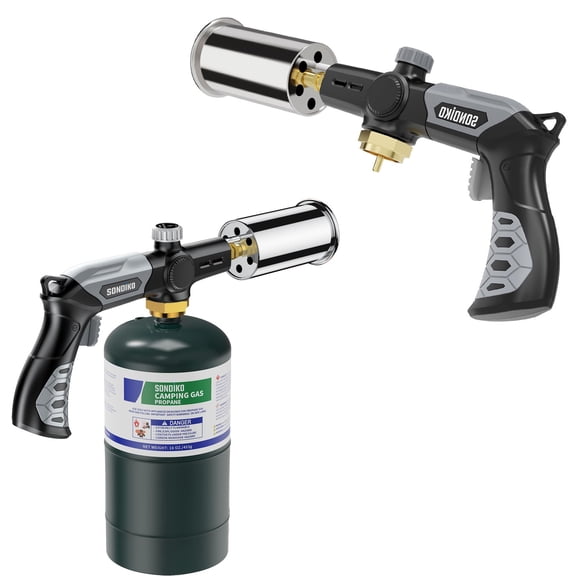 Powerful Grill & Cooking Propane Torch Adjustable Wood Torch Burner For Searing Steak BBQ Welding(Black Grey) Propane Tank Not Included