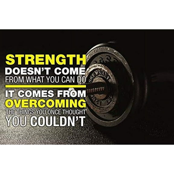 Powerful Gym Motivation Inspiration Poster 20x30 Body Building Fitness Health Well-Being Beauty