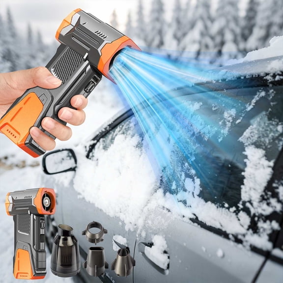 Powerful Handheld Cordless Leaf Blower and Vacuum, Dual Use for Car Cleaning Snow Removal and Indoor Dusting, Rechargeable Battery with Multiple Speeds(Orange)
