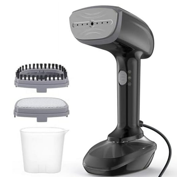 Powerful Handheld Fabric Steamer - 1800W with Fast Ceramic Heat-Up Plate, 2-In-1 Ironing & Wrinkle Remover,US Plug Black