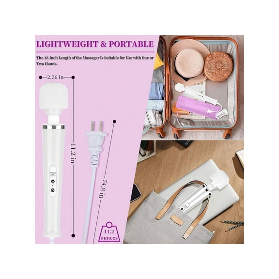 Powerful Handheld Massager Wand, Total Body Personal Massager Threapy Wand for Body Builders, Sports Recovery, Muscle Aches, Upper Lower Back Pain