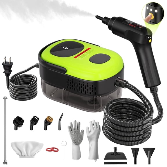 KANFUAQ Handheld Steam Cleaner,2500W 15pcs Accessories Portable Steamer for Cleaning,3-Level Adjustable,15s Heat-Up,1.4L Large Tank for Home,Car,Kitchen,Bathroom
