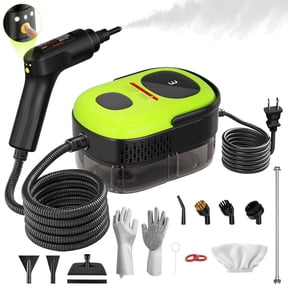 KANFUAQ Handheld Steam Cleaner,2500W 15pcs Accessories Portable Steamer for Cleaning,3-Level Adjustable,15s Heat-Up,1.4L Large Tank for Home,Car,Kitchen,Bathroom