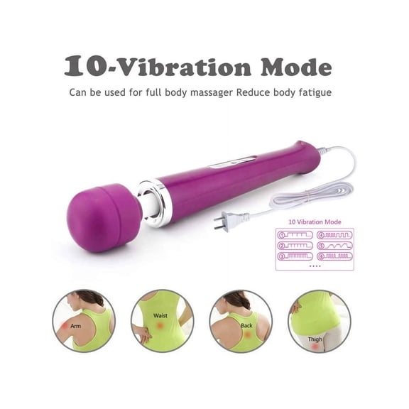 Powerful Handheld Wand Massager with 10 Pulse Settings, Personal Total Body Therapy Massager Wand for Sports Recovery, Muscle Aches, Body Pain