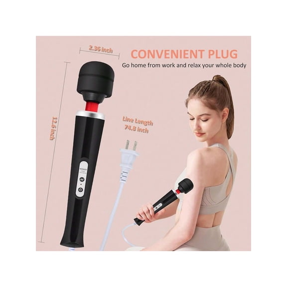 Powerful Handheld Wand Massager with 10 Pulse Settings, Personal Total Body Therapy Massager Wand for Sports Recovery, Muscle Aches, Body Pain