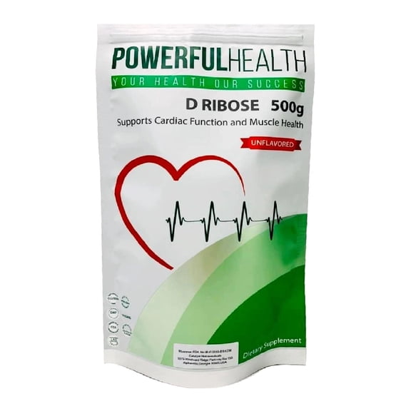 Powerful Health D-Ribose Powder 500 gm - Unflavored, Non-GMO Dietary Supplement