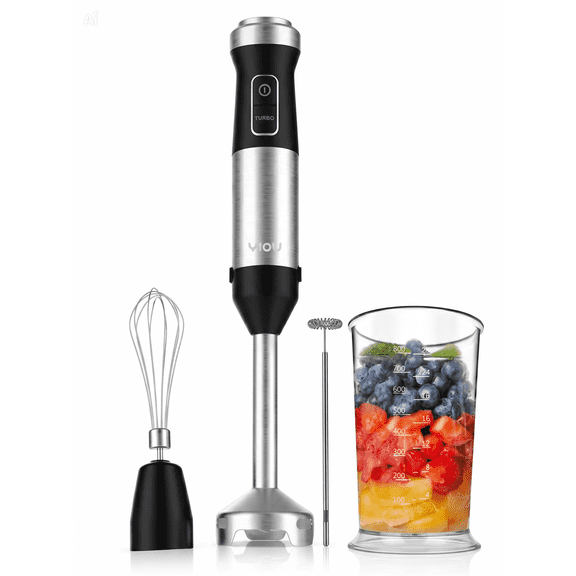 Powerful Immersion Blender Variable Speed Hand Blender Stainless Steel Shaft