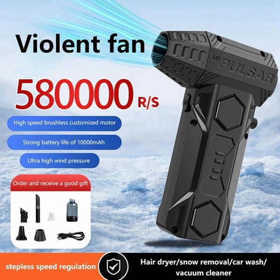 ABS Violent Turbo Fan 580000 RPM Cordless Handheld Blower with 10000mAh Battery for Camping and Dust Cleaning