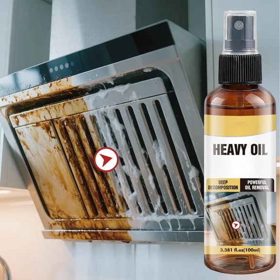 Powerful Kitchen Grease Remover Spray, Heavy-Duty Degreaser for Stovetops and Hoods, Fast-Cleaning Formula for Countertops and Tiles, Safe for Household Use
