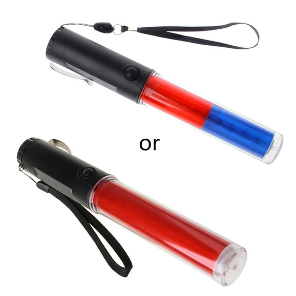 Powerful LED Flashlight Plastic Traffic Wand Torch 4 Modes Blizzard Flash