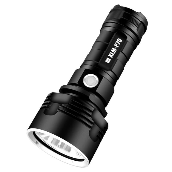 Powerful LED Flashlight with XHP50 Torch USB Rechargeable Waterproof and Ultra Bright with 3 Lighting Modes and Adjustable Focus with Emergency Glass Breaking Hammer