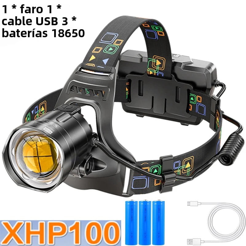 Powerfull Led Powerful LED Headlamp XHP90/100 USB Rechargeable Zoomable Waterproof ...