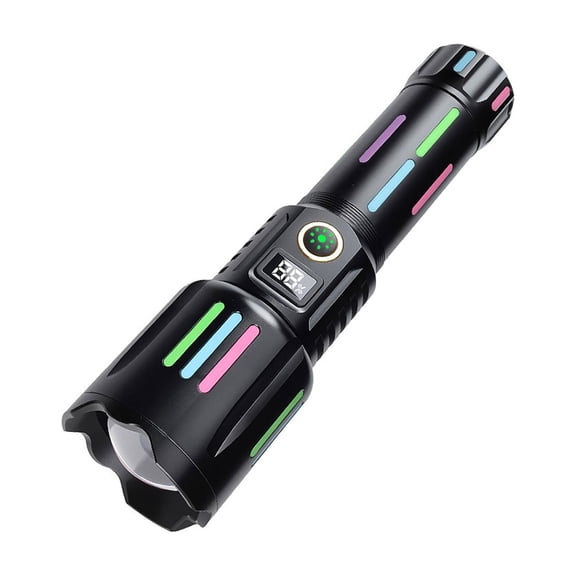 Powerful LED Rechargeable Flashlight with Five Light Modes Zoomable Beam Outdoor Camping and Emergency LED for Hiking and Adventures