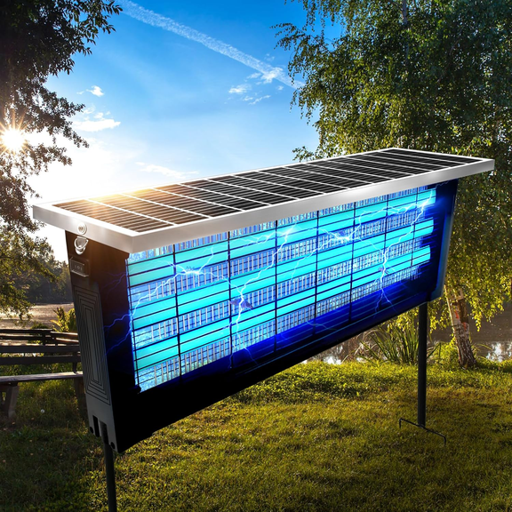 Coospider 4000 Sq Ft Solar Bug Zapper, 18W Rechargeable Waterproof Outdoor Mosquito Killer for Patio Garden Yard Camping
