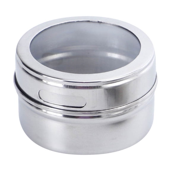 Powerful Magnetic Spice Tins,3 Pack Magnetic Spice Tins, stainless steel spice container storage box with transparent lid for storing herbs, spices and other seasonings